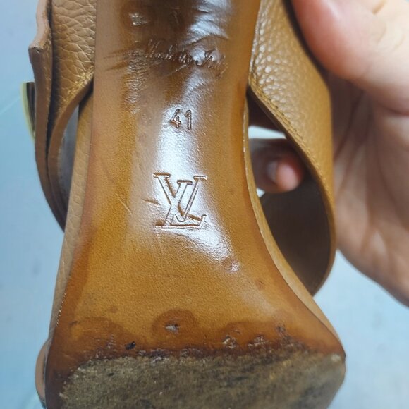 LOUIS VUITTON LV Monogram Cognac Brown Slide Sandal - Picture 7 of 12